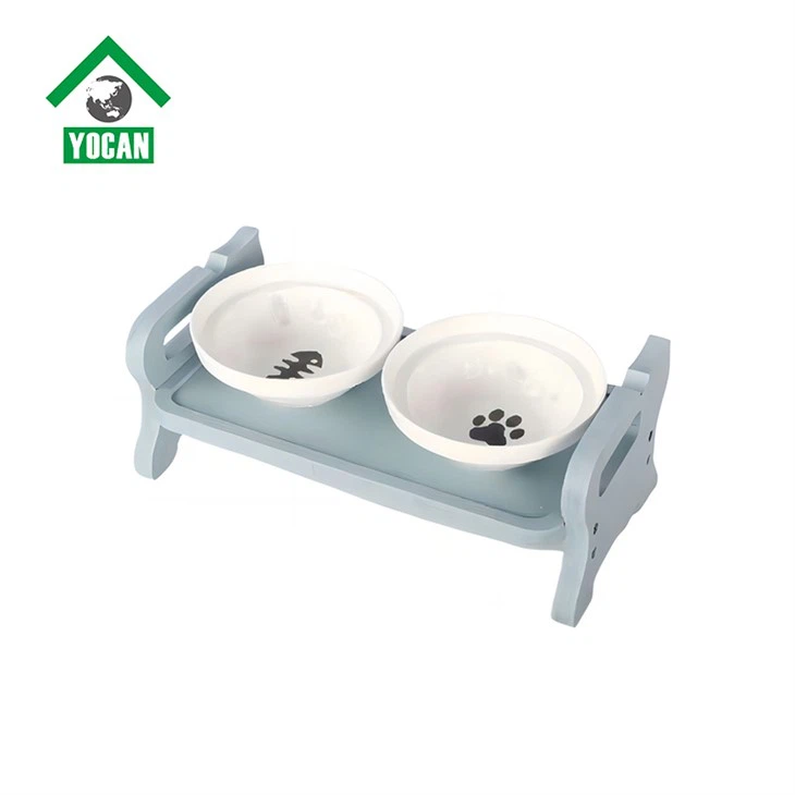 Double Use Wood Dog Feeder