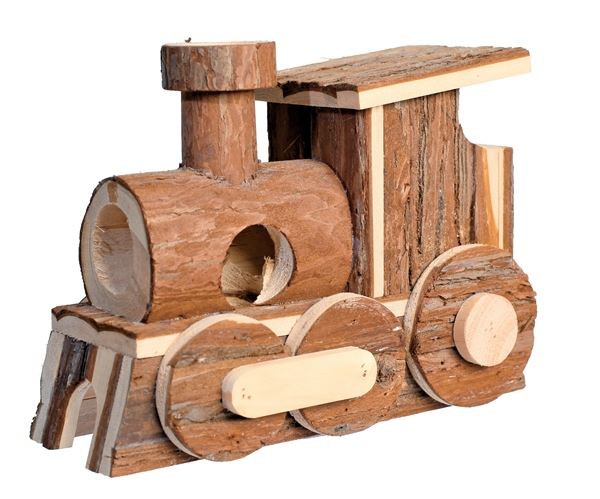 Wooden Guinea Pig Train-Shaped House